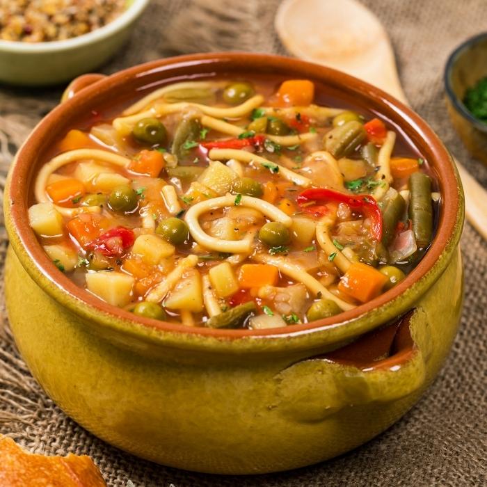 Homemade vegetarian vegetable soup
