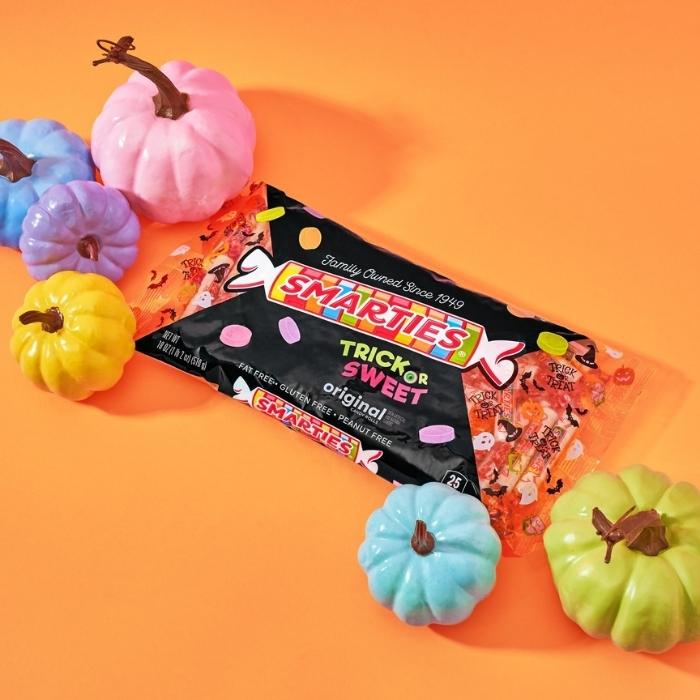 Smarties vegan halloween candy.